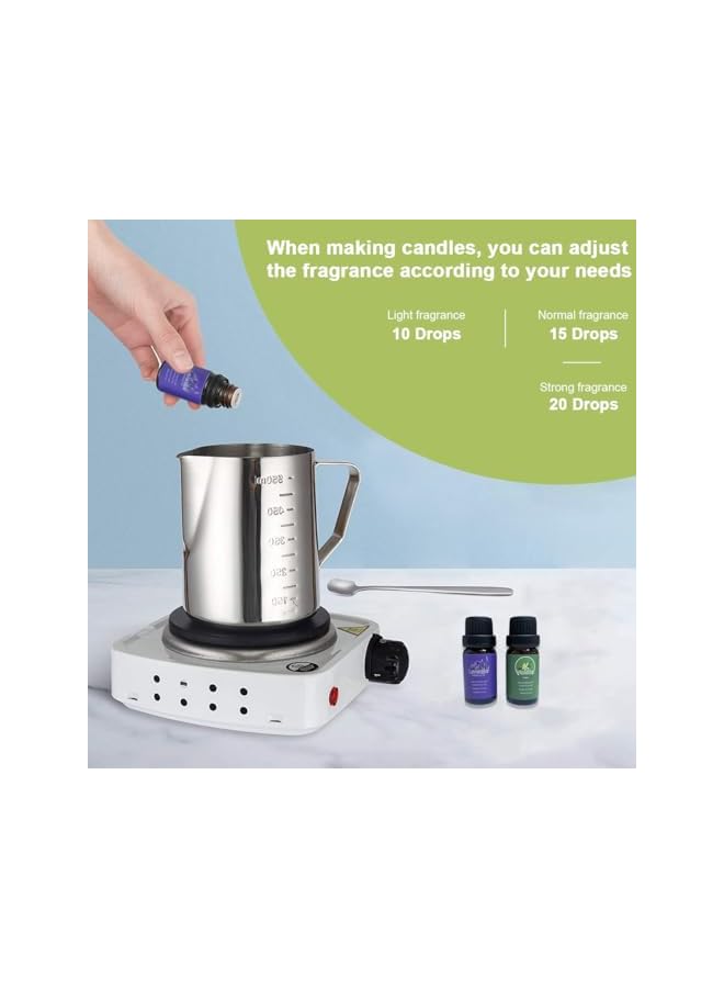 The Bros Candle Making Kit DIY Candles Craft Tools for Adult Kids Beginner, Scented Candle Maker Gift Set Full Wax Cup Candle Making Supply with Wicks Beeswax Wick Holder Sticker Pot Essential Oils Candle Jars - Image 5