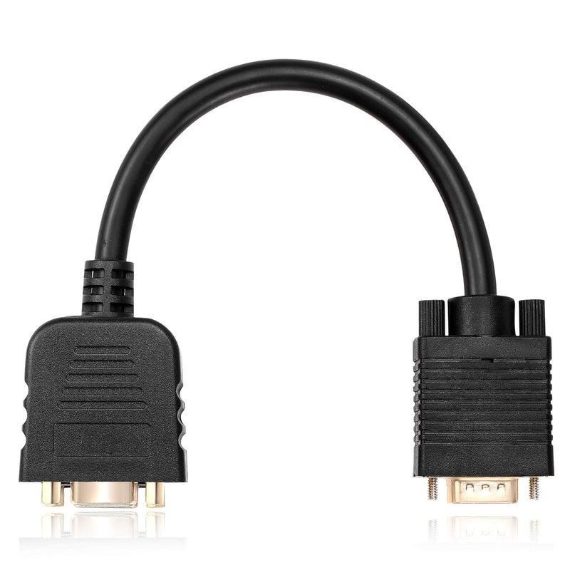 ETZIN VGA Splitter Cable 1 Male to 2 Female Adapter Monitor Y Splitter Cable 25cm Black Can't Connect Two at The Same time TD-1303CC - Image 2
