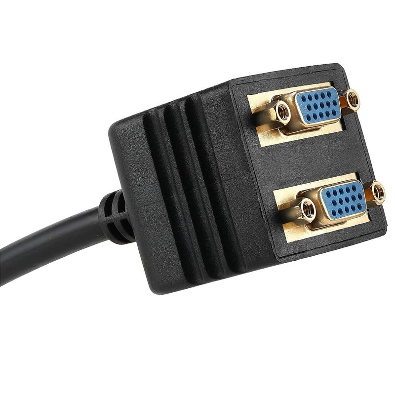 ETZIN VGA Splitter Cable 1 Male to 2 Female Adapter Monitor Y Splitter Cable 25cm Black Can't Connect Two at The Same time TD-1303CC - Image 5