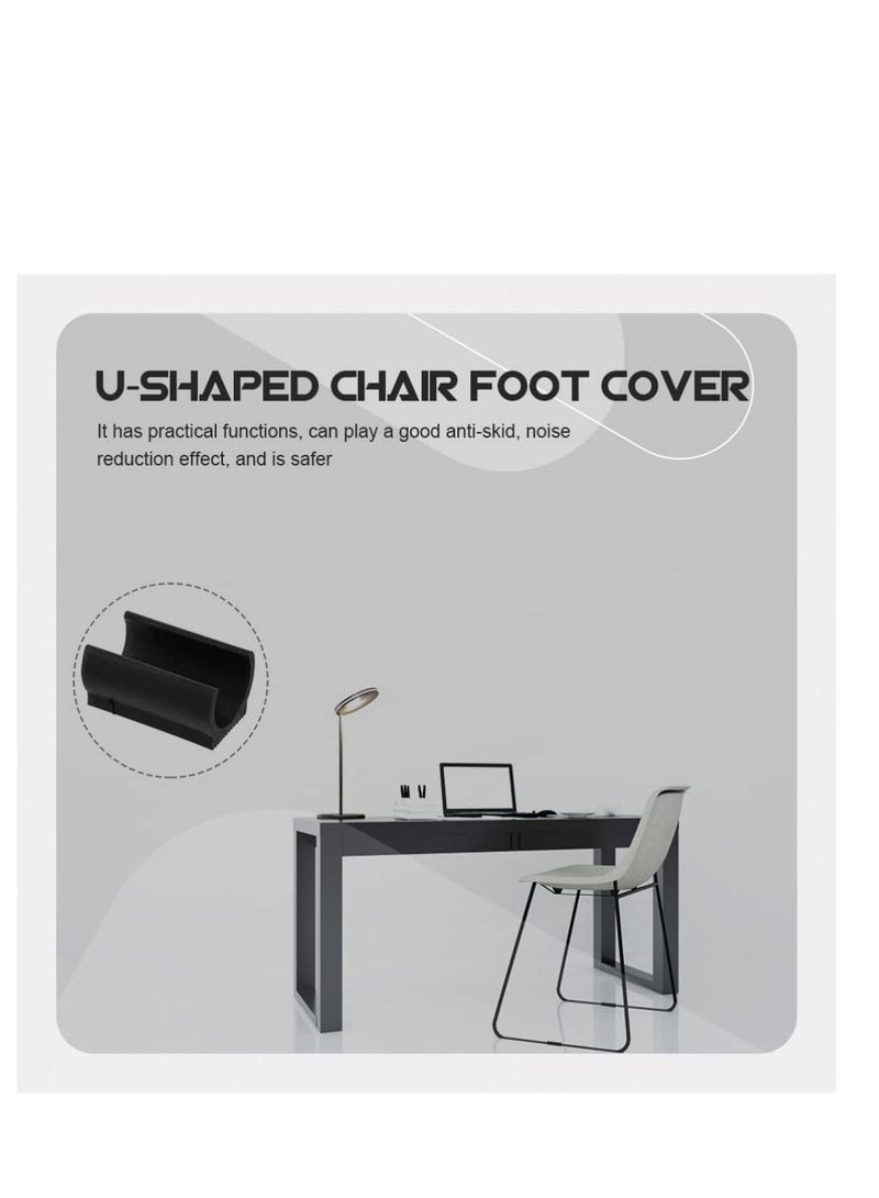 Rectangle Plastic Furniture Feet, Plastic Chair Foot U Shaped Floor Glides Tubing Caps Cover, 50Pcs Rectangle Chair Legs Tips Caps for Metal Chairs Furniture Leg, (25mm Black) - Image 5