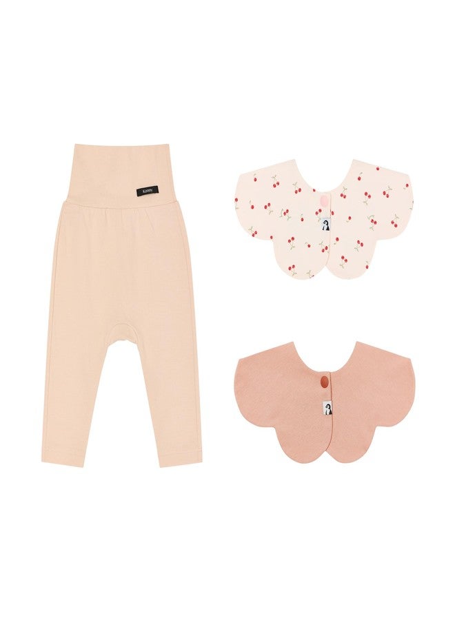 Konny Baby Bib and Leggings Set, [2 Rolling Bibs & 1 Soft Leggings] Soft Breathable Toddler Drooling Bibs and Leggings 3-Piece Outfit - Image 1