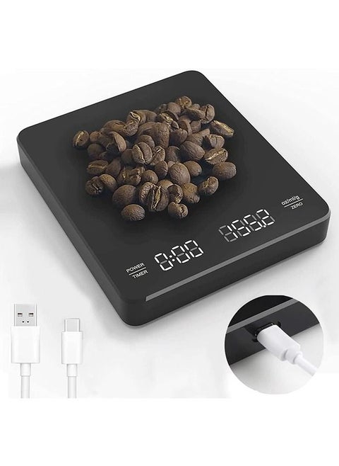 Digital Food Scale,Coffee Scale with Timer，0.1g High Precision, Electric Mini Kitchen Food Scale, 3000 Grams Coffee Scales with Invisible Screen