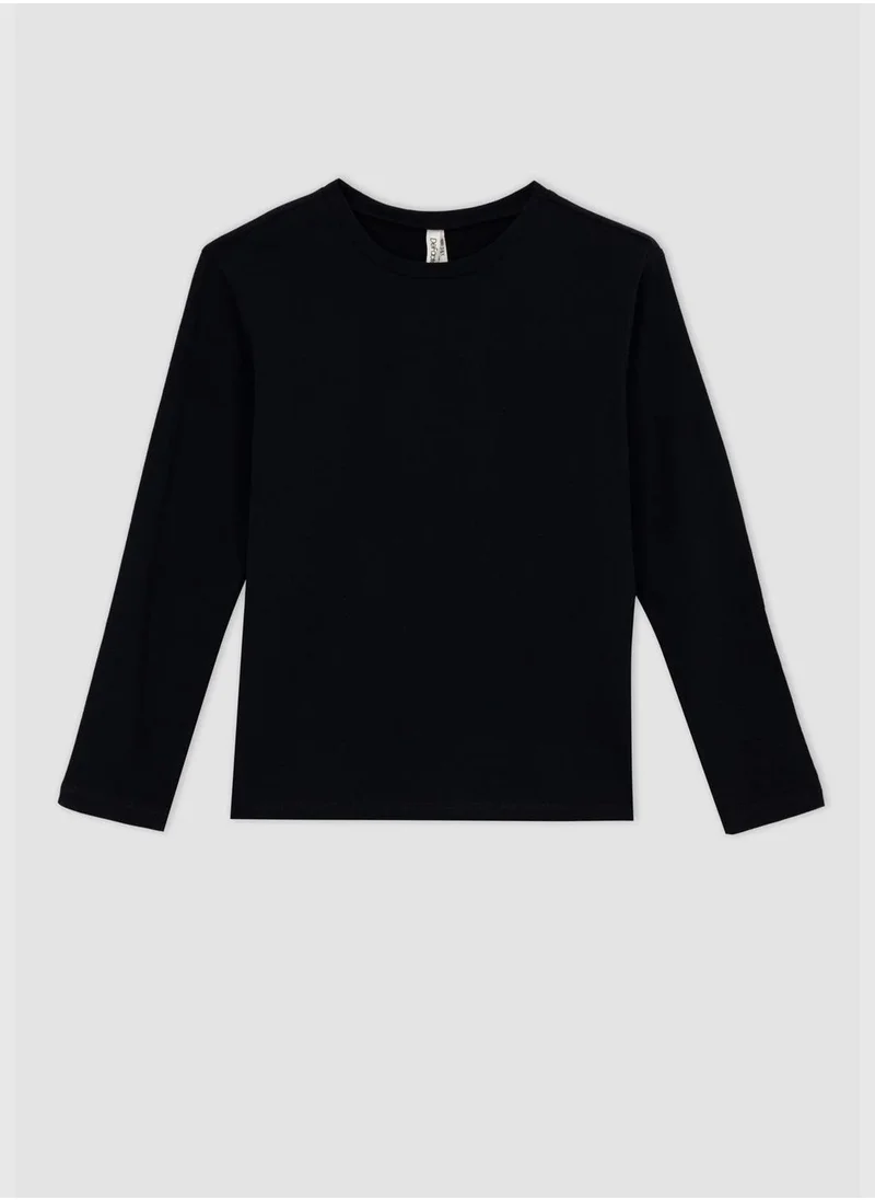 ديفاكتو Girl Crew Neck Knitted Long Sleeve Body