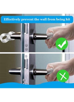 HY 10 Pack Door Handle Stopper, Wall Protector, Clear Rubber Door Stopper, Pvc Door Handle Guard, Door Handle Bumper for Cabinet Furniture Home Office (Transparent)  - Image 2