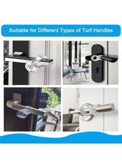 HY 10 Pack Door Handle Stopper, Wall Protector, Clear Rubber Door Stopper, Pvc Door Handle Guard, Door Handle Bumper for Cabinet Furniture Home Office (Transparent)  - Image 5