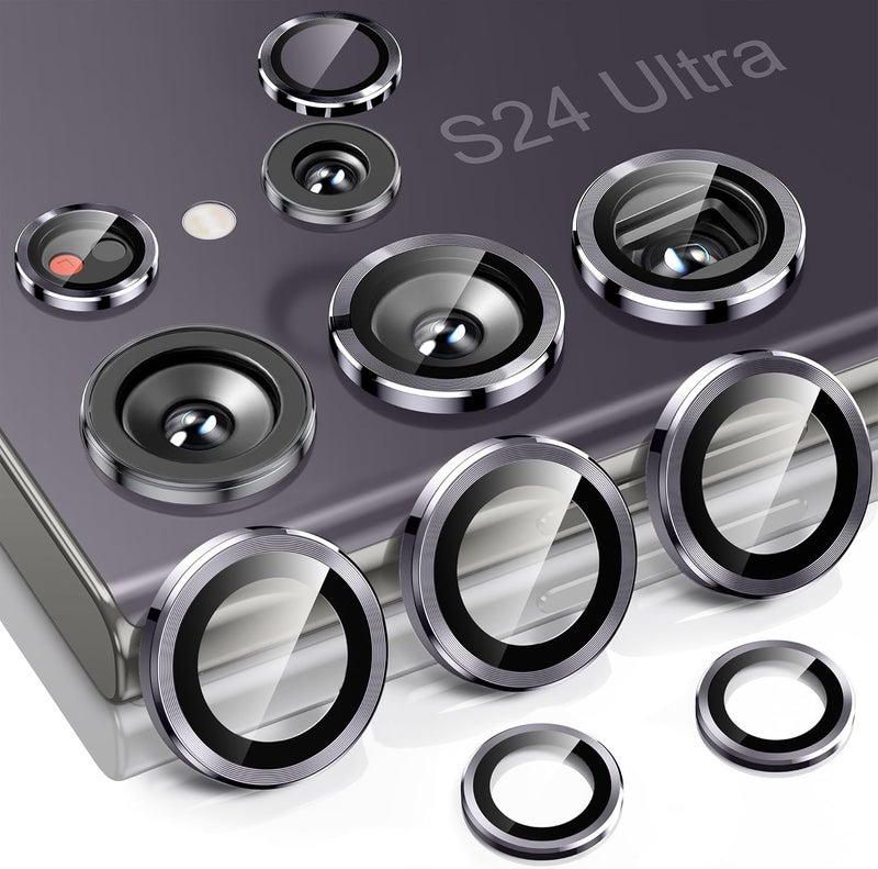 Hoerrye for Samsung Galaxy S24 Ultra Camera Lens Protector, Case-Friendly, Ultra-HD 9H Tempered Glass Screen Protector, Anti-Scratch, Space Titanium Military-Grade Drop Protection, Titanium Violet - Image 1