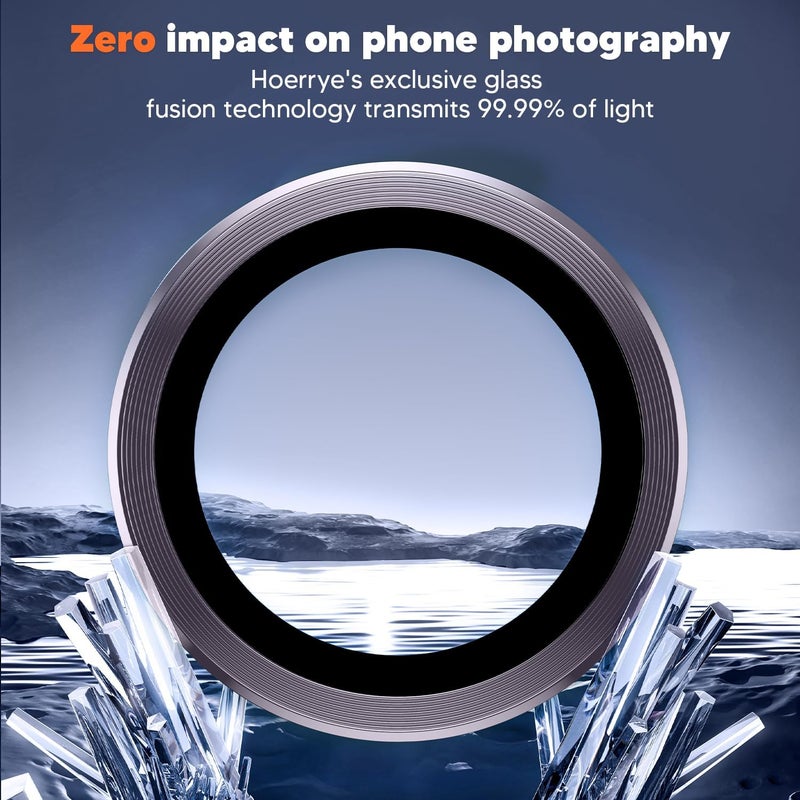 Hoerrye for Samsung Galaxy S24 Ultra Camera Lens Protector, Case-Friendly, Ultra-HD 9H Tempered Glass Screen Protector, Anti-Scratch, Space Titanium Military-Grade Drop Protection, Titanium Violet - Image 3