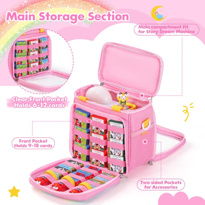 Jaffzora Carrying Case Compatible with Little Tikes Story Dream Machine Books Starter Set, Portable Storage Bag for Story Books, Audio Play & Character with Handle and Shoulder Strap,Pink - Image 3