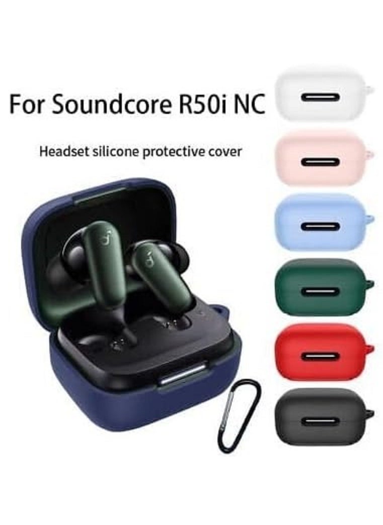 ماركة غير محددة جراب سيليكون متوافق مع Anker Soundcore R50i NC/P30i NC، جراب ناعم ورفيع صديق للبشرة، غطاء حماية مقاوم للصدمات مع حلقة تثبيت - أسود  - Image 2