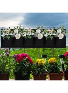 Generic Hanging Planter Hanging Planters 6 Pockets Layout Vertical Wall Mounted Flower Pot Planting Bags Basket for Wall Outdoor Indoor Garden  - Image 5