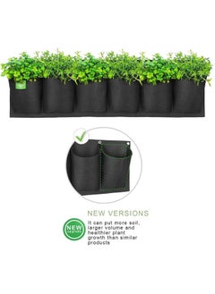 Generic Hanging Planter Hanging Planters 6 Pockets Layout Vertical Wall Mounted Flower Pot Planting Bags Basket for Wall Outdoor Indoor Garden  - Image 2