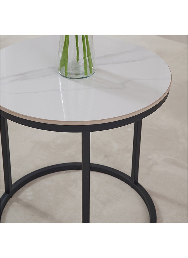 Home Box - Marwell Round Sintered Stone End Table 50 x 50 x 50 cm - Image 1