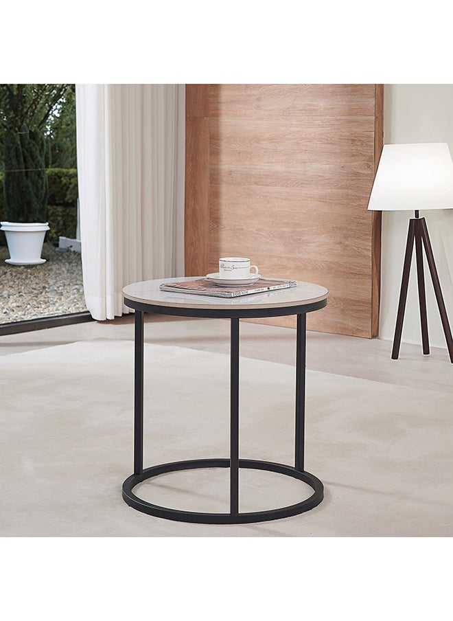Home Box - Marwell Round Sintered Stone End Table 50 x 50 x 50 cm - Image 1