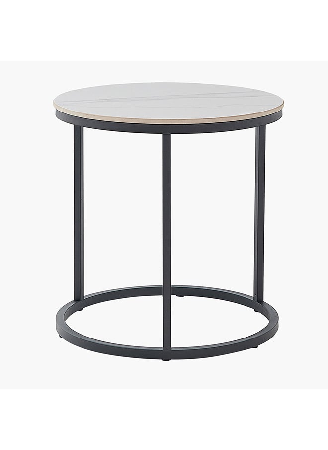 Home Box - Marwell Round Sintered Stone End Table 50 x 50 x 50 cm - Image 1