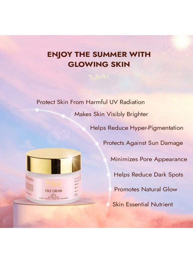 Vasu كريم تفتيح البشرة R&G Skin Brightening Face Cream بعامل حماية من الشمس SPF15 يساعد على تقليل البقع الداكنة الناتجة عن فرط التصبغ والحماية من الأشعة فوق البنفسجية الضارة للحصول على بشرة أكثر إشراقًا وشبابًا بشكل واضح 50 مل - Image 3