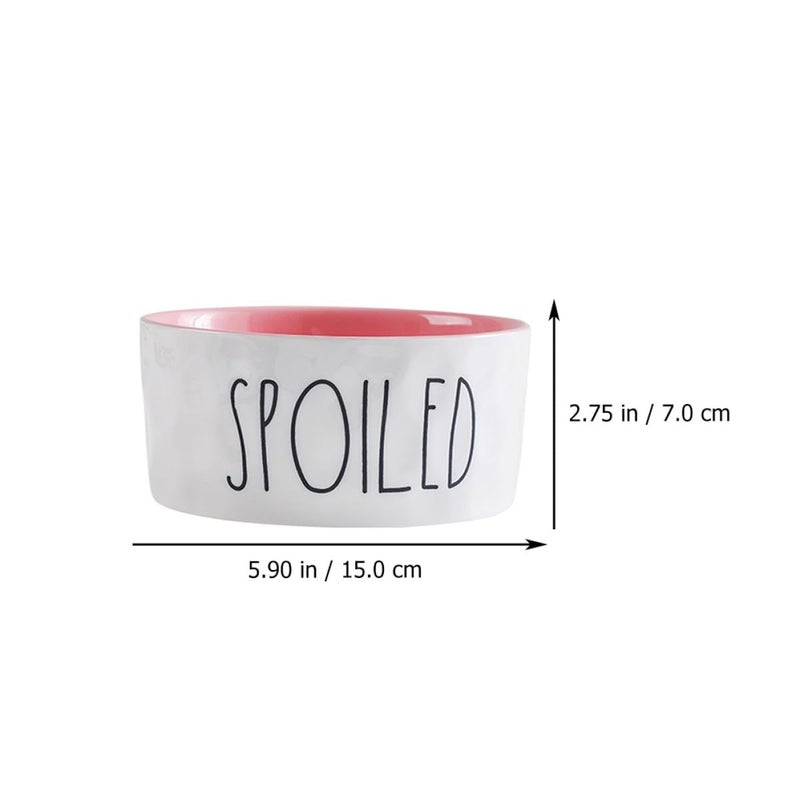 Ceramic Pet Food Bowl Medium Pink Sturdy Dog Cat Feeder For Home Use - Image 3