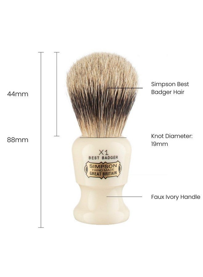 Simpson Shaving Brushes Rush- Simpson Shaving Brushes - Faux Ivory Handle (X1 Best) - Image 2