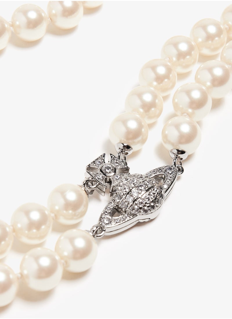 Vivienne Westwood Vivienne Westwood Double Pearl Saturn Necklace  - Image 2