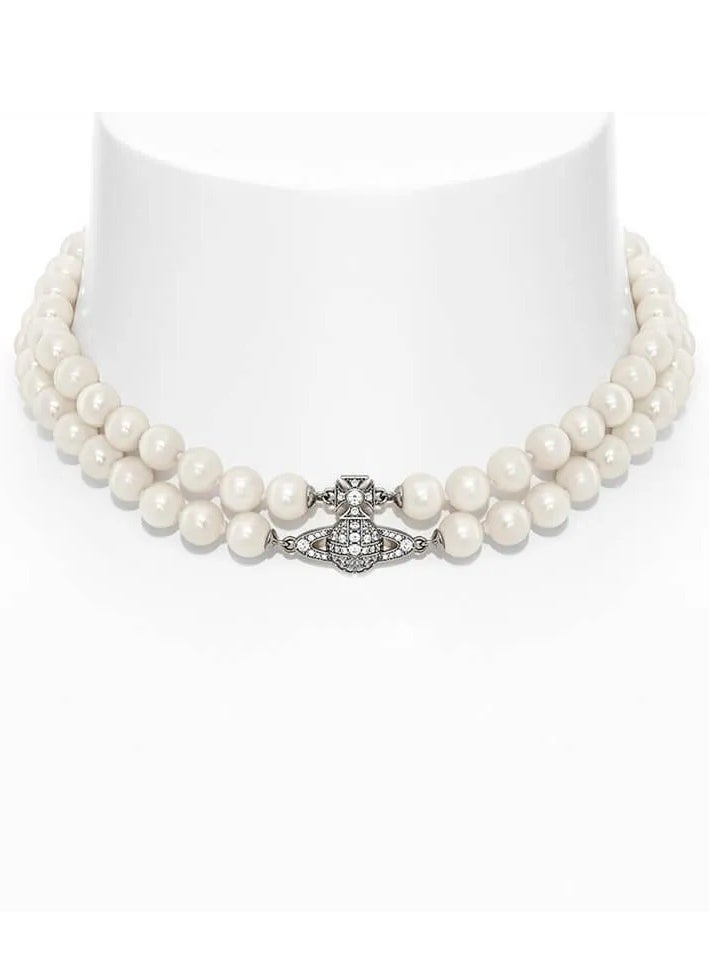 Vivienne Westwood Vivienne Westwood Double Pearl Saturn Necklace  - Image 4