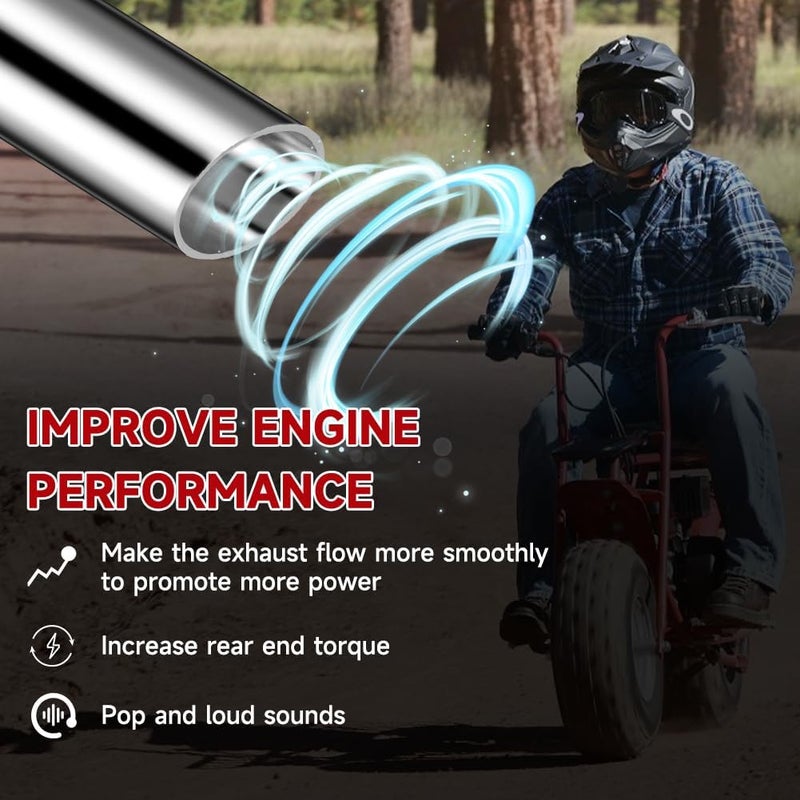 FVRITO Exhaust Pipe Header for Mini Bikes and Go Karts - Image 2