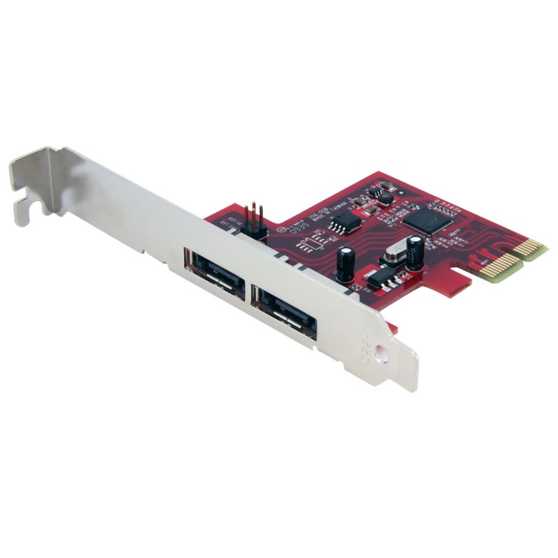 Startech.com StarTech.com 2 Port SATA 6 Gbps PCI Express eSATA Controller Card - Storage Controller - 2 Channel - eSATA 6Gb/s - 6 Gbit/s - PCIe - PEXESAT32  - Image 1