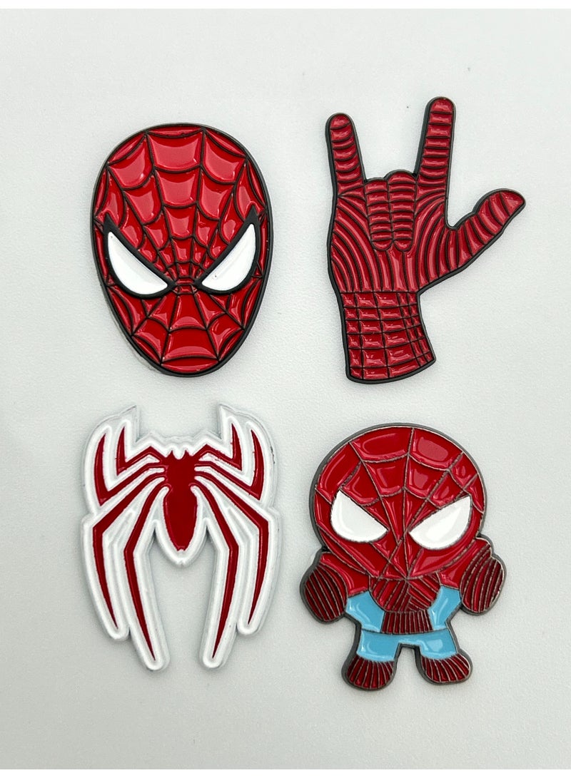 4 pieces of Metal stickers - Spider-man Stickers - Premium Quality Metal for Mobile, Laptop, Backpacks and more - Image 1