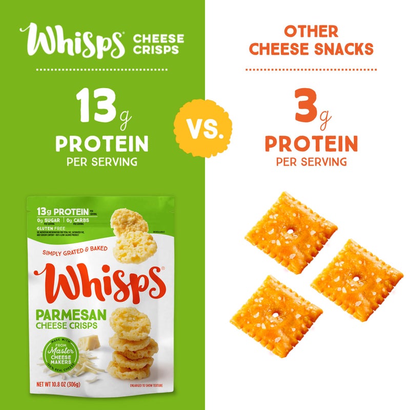 Whisps Cheese Crisps Parmesan Cheese | Protein Chips | Healthy Snacks | Protein Snacks, Gluten Free, High Protein, Low Carb Keto Food (10.8 Oz) - Image 5