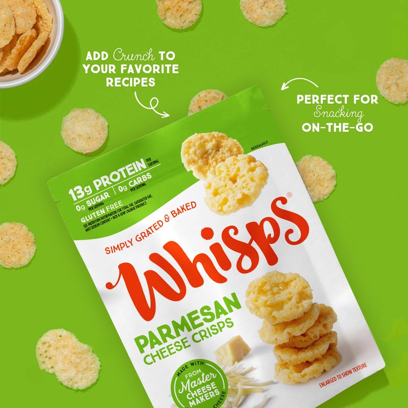 Whisps Cheese Crisps Parmesan Cheese | Protein Chips | Healthy Snacks | Protein Snacks, Gluten Free, High Protein, Low Carb Keto Food (10.8 Oz) - Image 4