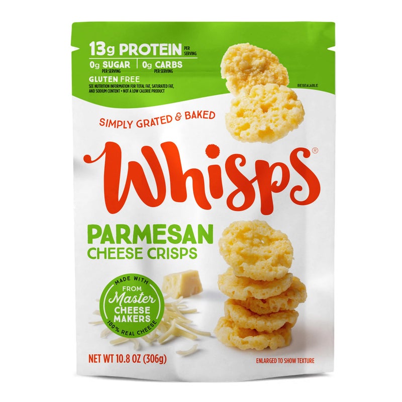 Whisps Cheese Crisps Parmesan Cheese | Protein Chips | Healthy Snacks | Protein Snacks, Gluten Free, High Protein, Low Carb Keto Food (10.8 Oz) - Image 1