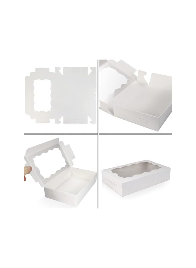 Green Tiger 15 Pack White Kraft Cookie Box with Clear Window,Premium Small Paper Gift Box Container for Dessert Pastry Candy Packaging,Wedding,Party,Christmas,Birthday,Baby Shower(7x4.3x1.5inch) - Image 3