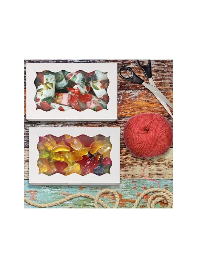 Green Tiger 15 Pack White Kraft Cookie Box with Clear Window,Premium Small Paper Gift Box Container for Dessert Pastry Candy Packaging,Wedding,Party,Christmas,Birthday,Baby Shower(7x4.3x1.5inch) - Image 4