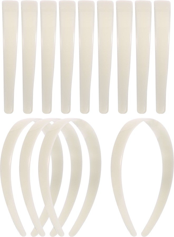 HESTYA Plastic Headbands DIY 1 Inch Plain Blank No Teeth Hair Bands Headwear Plain Headbands for Women Graduation Halloween (White,20 Pcs) - Image 1