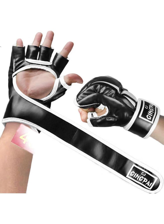 Competing pie Competition Half Finger Boxing Gloves Mma Training Gloves For Sandbag Fighting Breathable Unisex Adults Black 10Oz - Image 3