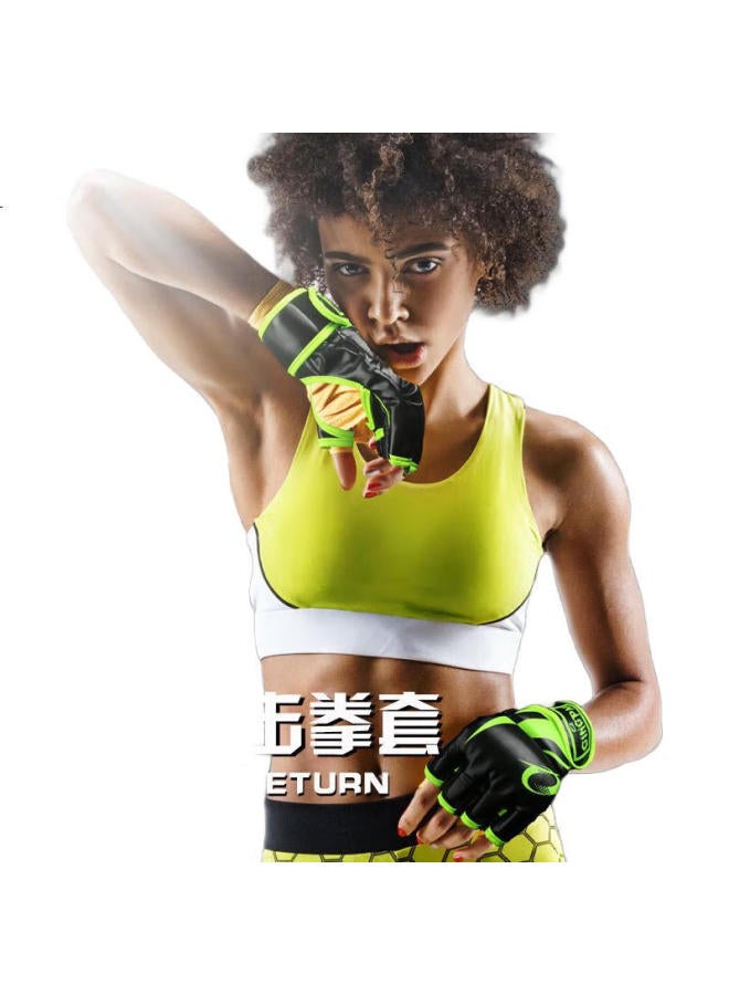 Competing pie Competition Half Finger Boxing Gloves Mma Training Gloves For Sandbag Fighting Breathable Unisex Adults Black 10Oz - Image 1