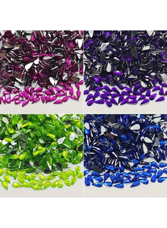 Acrylic Shaped Diamonds Sharp Water Drop 2x4mm 5000 Pieces Per Pack Orange Bulk Flat Bottom Shaped Diamonds For DIY Nail Art Clothing Shoes Bags Accessories - Image 4