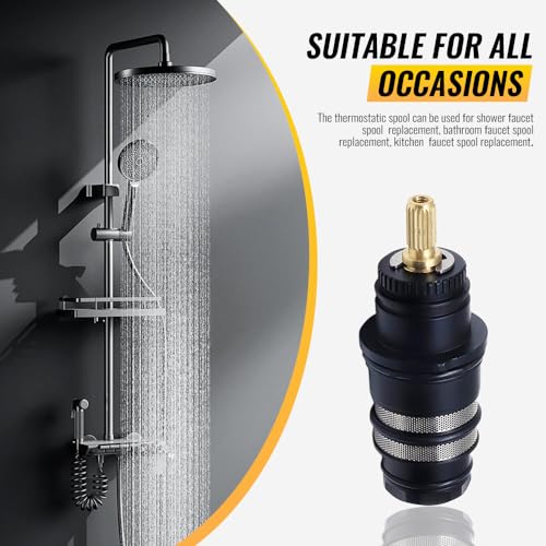 hansengroe Thermostatic Shower Cartridge Replacement Parts Kit Compatible with Hansgrohe 98282000, Shower Bathroom Faucet Thermostatic Filter Vavle Core Chrome - Image 4