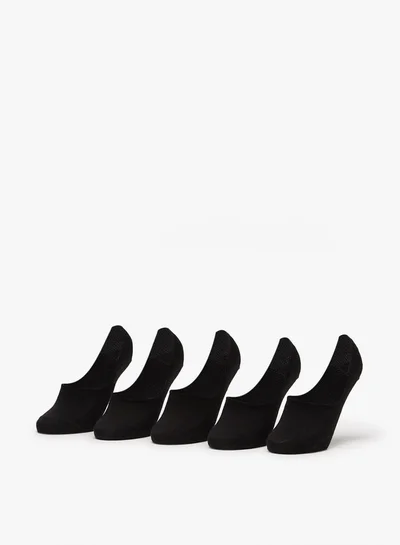Flora Bella Women's Solid No Show Socks - Set of 5