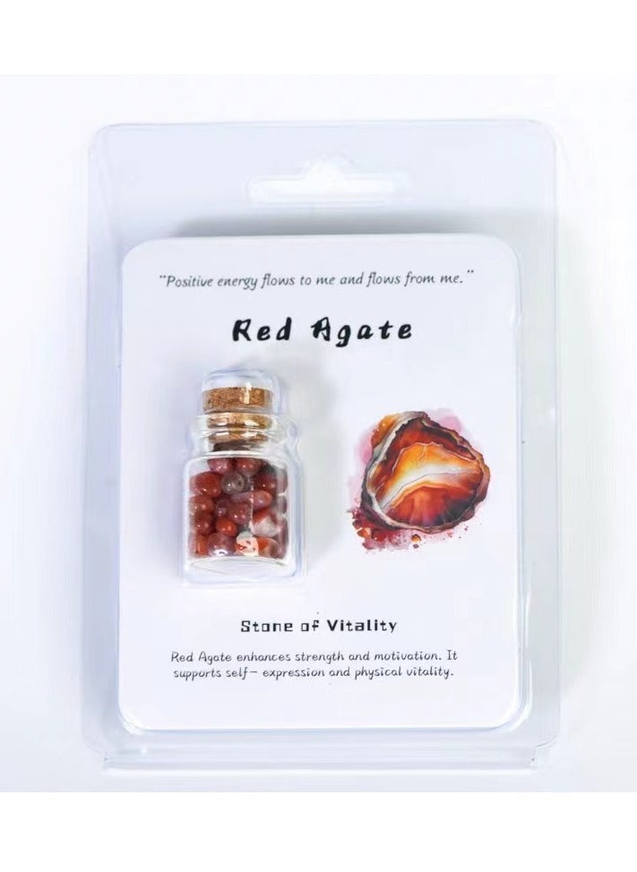 Mini Glass Bottle Crystal Chips （1 Set-Gift Cards & Crystals）Decoration/Gift
