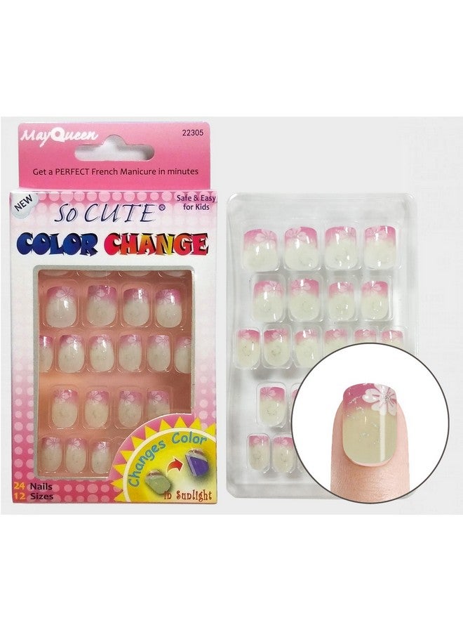 Beautia 3Pack 72Tips So Cute Junior Color Changing Nail Under Sun Sticker Nail For Kids (Pattern 4)  - Image 5