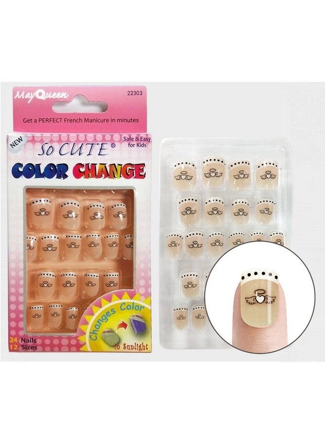 Beautia 3Pack 72Tips So Cute Junior Color Changing Nail Under Sun Sticker Nail For Kids (Pattern 4)  - Image 2