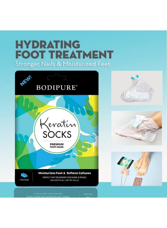 Bodipure Premium Foot Mask Keratin Socks | At Home Spa Moisturizer Socks For Dry Cracked Feet, Callus & Heel Softening | Easytouse Pedicure Foot Repair | Chemicalfree Feet Treatment | 1 Pair - Image 4