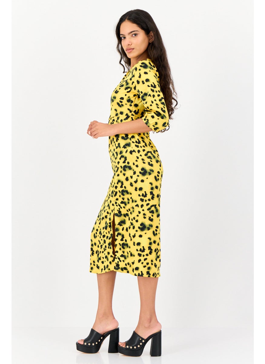 ONLY Women Animal Print Midi Dress, Multicolor  - Image 3