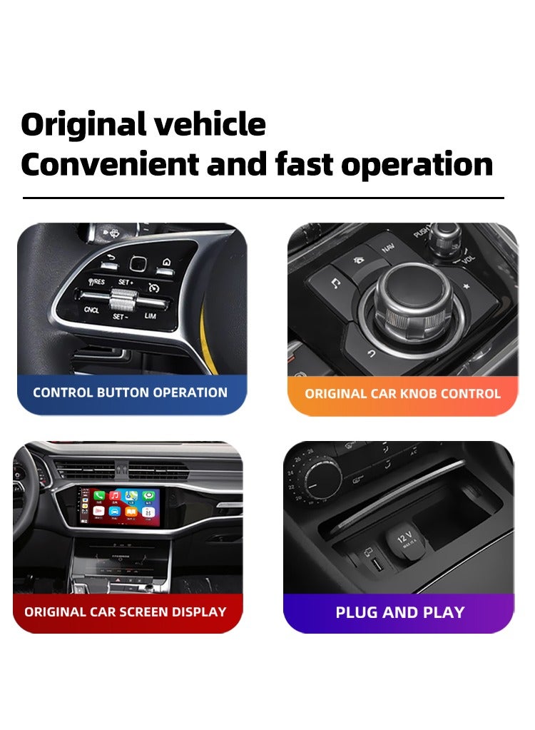 محول كار بلاي لاسلكي، يحول السلكي إلى كار بلاي لاسلكي لأجهزة iPhone، التوصيل والتشغيل - استجابة سريعة سلسة، اتصال بلوتوث مستقر، كار بلاي لأجهزة Apple iPhone وiOS 10+ والسيارات - Image 4