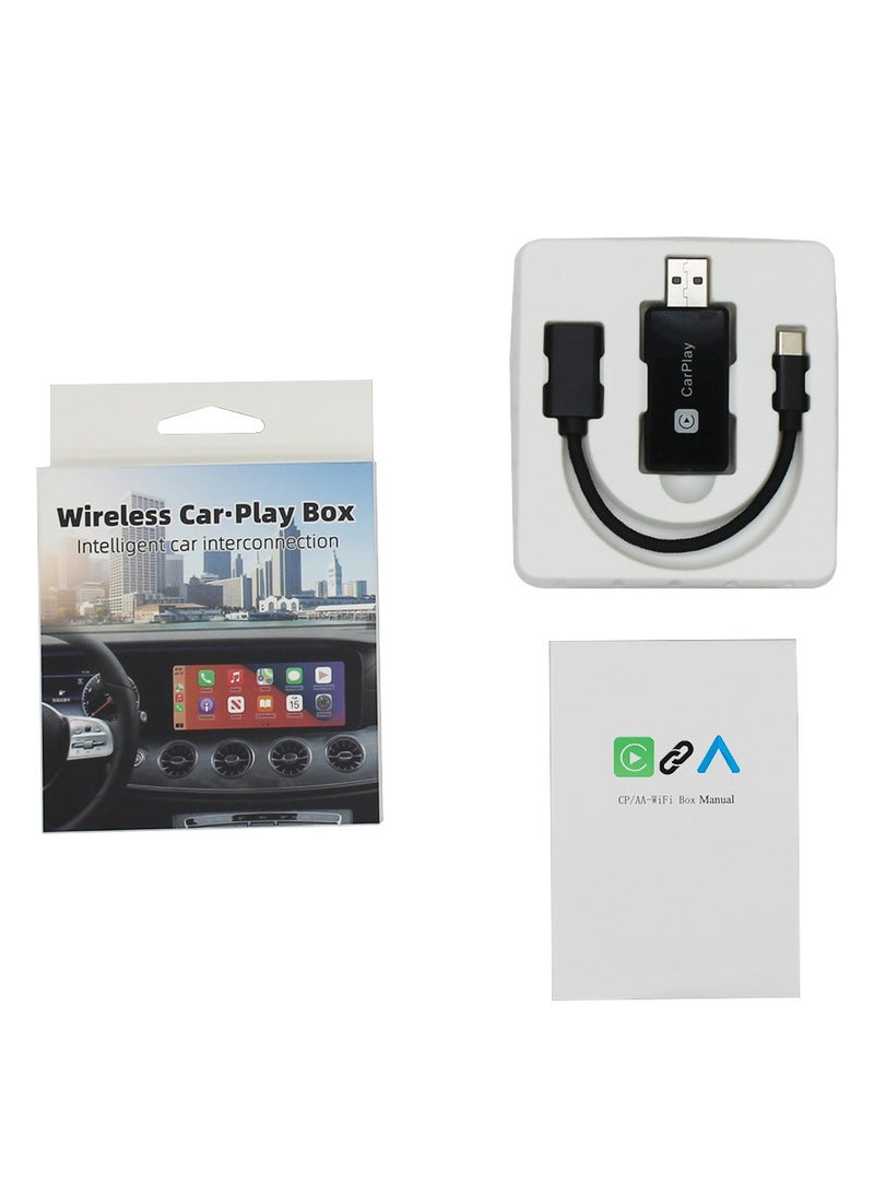 محول كار بلاي لاسلكي، يحول السلكي إلى كار بلاي لاسلكي لأجهزة iPhone، التوصيل والتشغيل - استجابة سريعة سلسة، اتصال بلوتوث مستقر، كار بلاي لأجهزة Apple iPhone وiOS 10+ والسيارات - Image 1