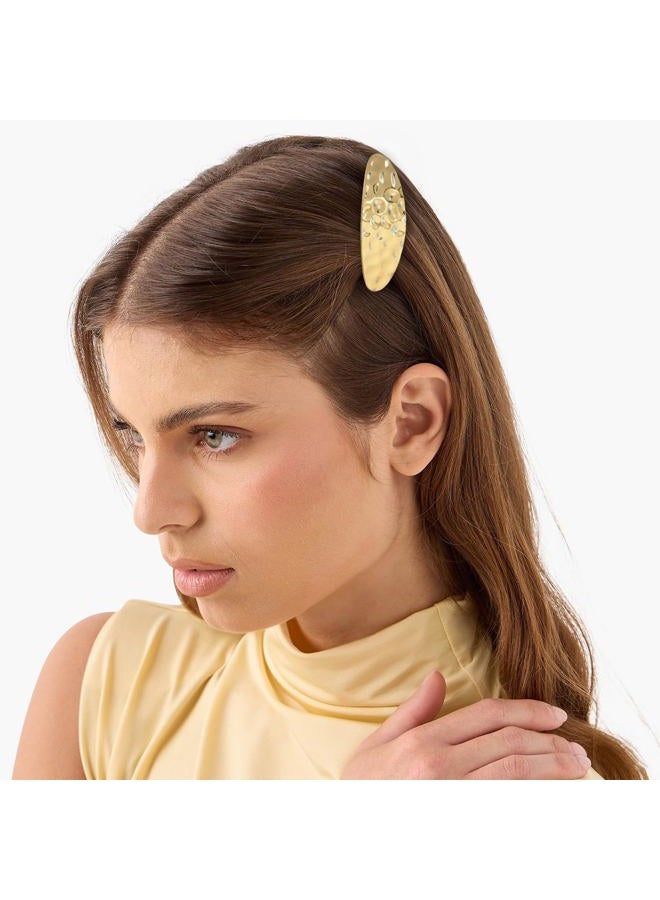 Snmzlc 5 Pcs Hair Barrettes for Women,Barrettes for Fine Thin Thick Hair,Metal Relief pattern Vintage French Barrette Clips Hair Accessories for Women & Girls(Gold) US328 (Gold Relief pattern) - Image 5