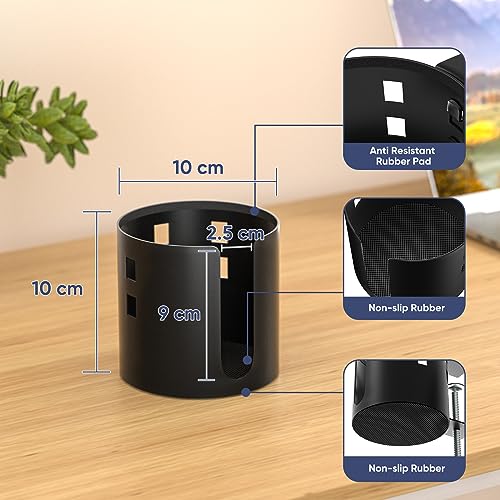 OOKUU Deeper Desk Cup Holder, OOKUU Anti-Spill Cup Holder for Desk or Table, Sturdy and Durable, Easy to Install, Enough to Hold Coffee Cups, Water Bottles, Gaming PC Office Accessories, Black - Image 4