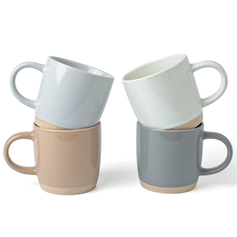famiware Coffee Mugs for 4, 13 oz Mug Set, Dringking Cup with Handle for Coffee, Tea, Cocoa, Milk, Milkyway serise, Multi-color - Image 1