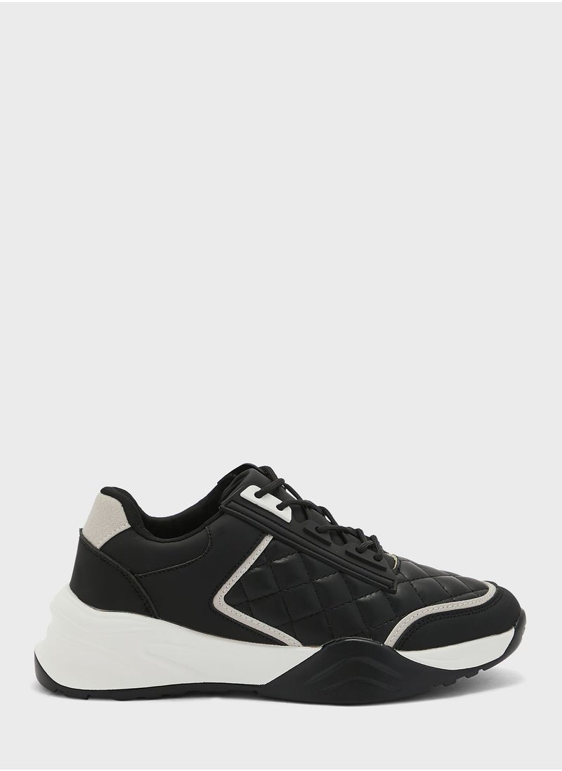 Ginger - Quilted Monochrome Trim Sneaker - Image 1
