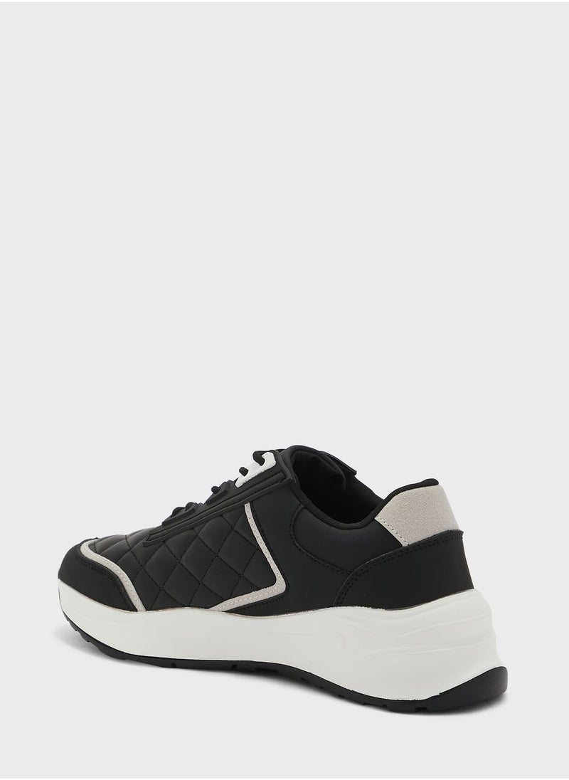 Ginger - Quilted Monochrome Trim Sneaker - Image 1