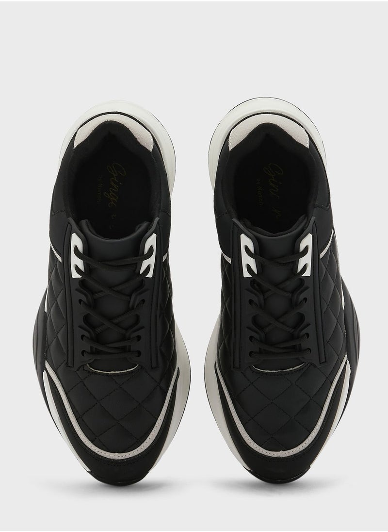 Ginger - Quilted Monochrome Trim Sneaker - Image 1